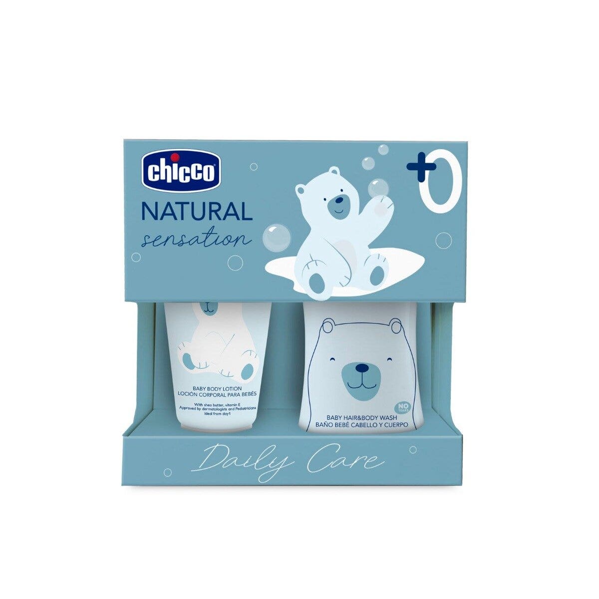 Chicco Natural Sensation Set Detergente Corpo&Capelli 200ml + Crema Corpo 150ml-1