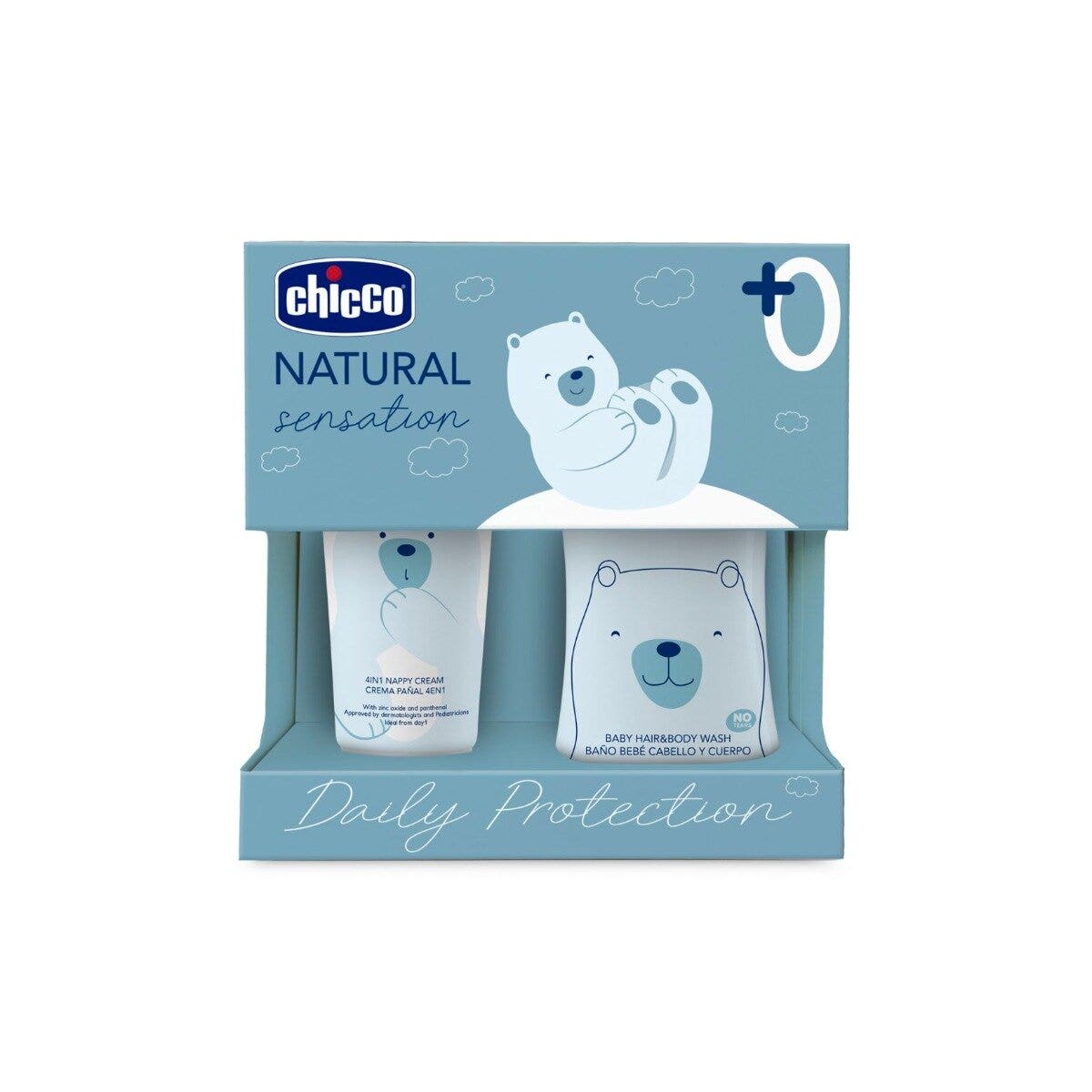 Chicco Natural Sensation Set Detergente Corpo&Capelli 200ml + Pasta Lenitiva 4In1 100ml-1