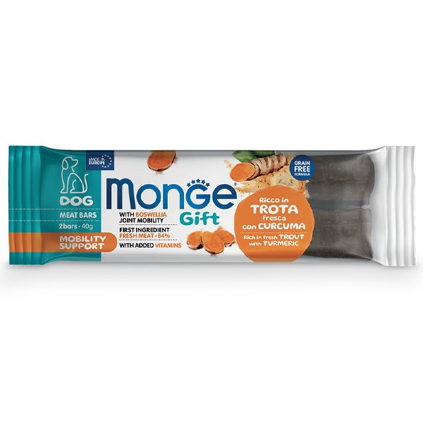 Monge Meat Bars Mobility Support Barretta Per Cani Adulti Trota Fresca Con Curcuma 40g-1