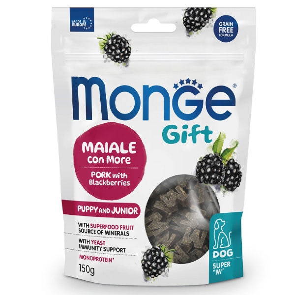 Monge Snack Super M Accrescimento Chips Per Cani Puppy/Junior Maiale Con More 150g-1