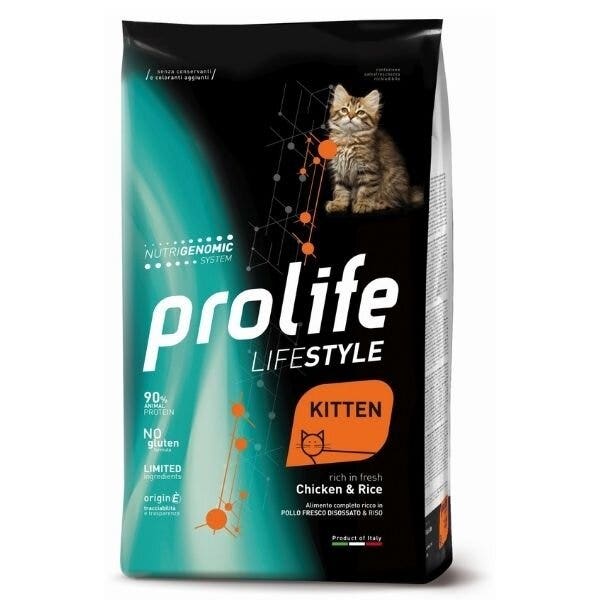 Prolife Lifestyle Pollo Fresco Disossato E Riso Cibo Secco Per Gattini Sacco 400g-2