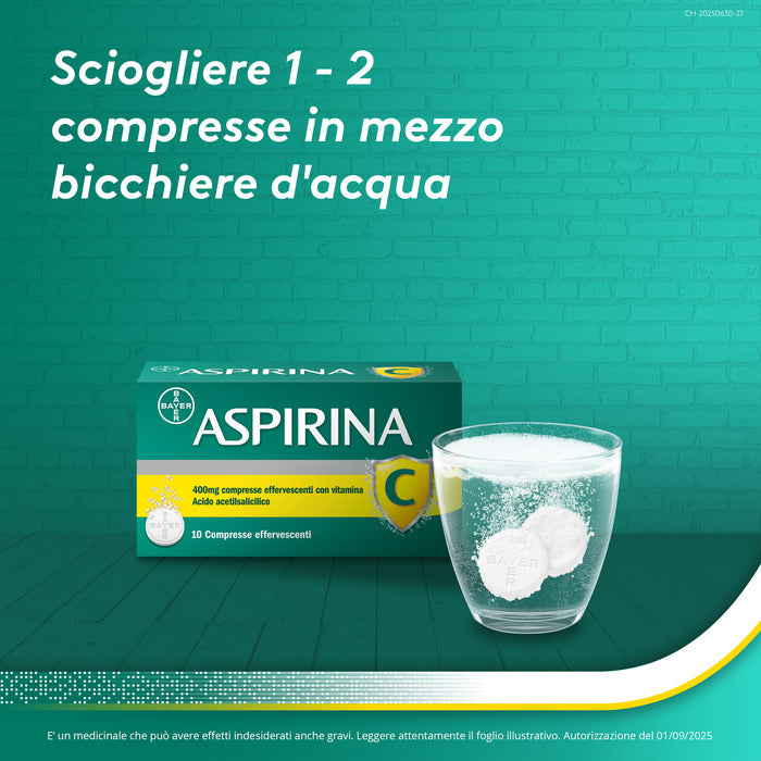 Aspirina C Antinfiammatorio Antidolorifico per Influenza Raffreddore e febbre con Vitamina C 10 Cpr