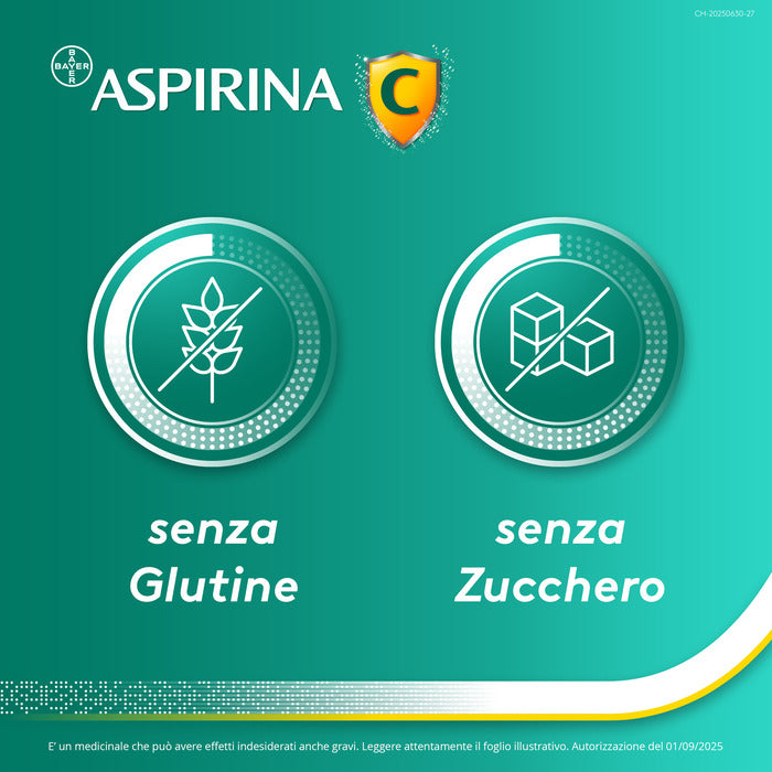 Aspirina C Antinfiammatorio Antidolorifico per Influenza Raffreddore e Febbre con Vitamina C 20 Cpr