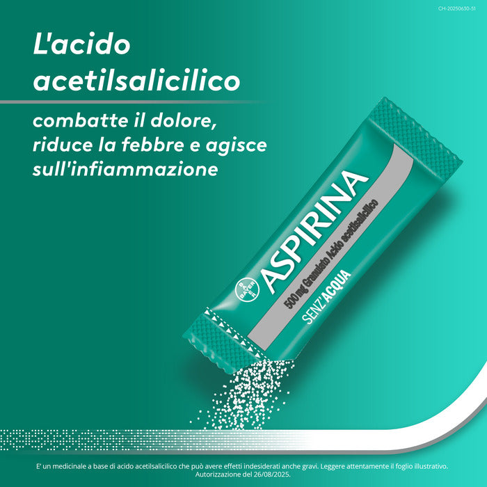 Aspirina in Granuli Senz'Acqua Antidolorifico e Antinfiammatorio contro Mal di Testa e Dolore 10 Bst