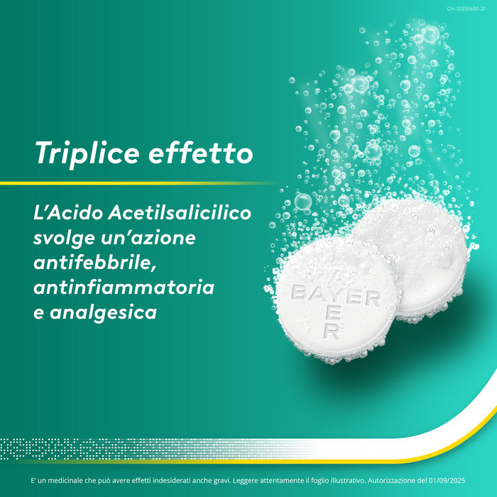 Aspirina C Antinfiammatorio Antidolorifico per Influenza Raffreddore e Febbre con Vitamina C 40 Cpr