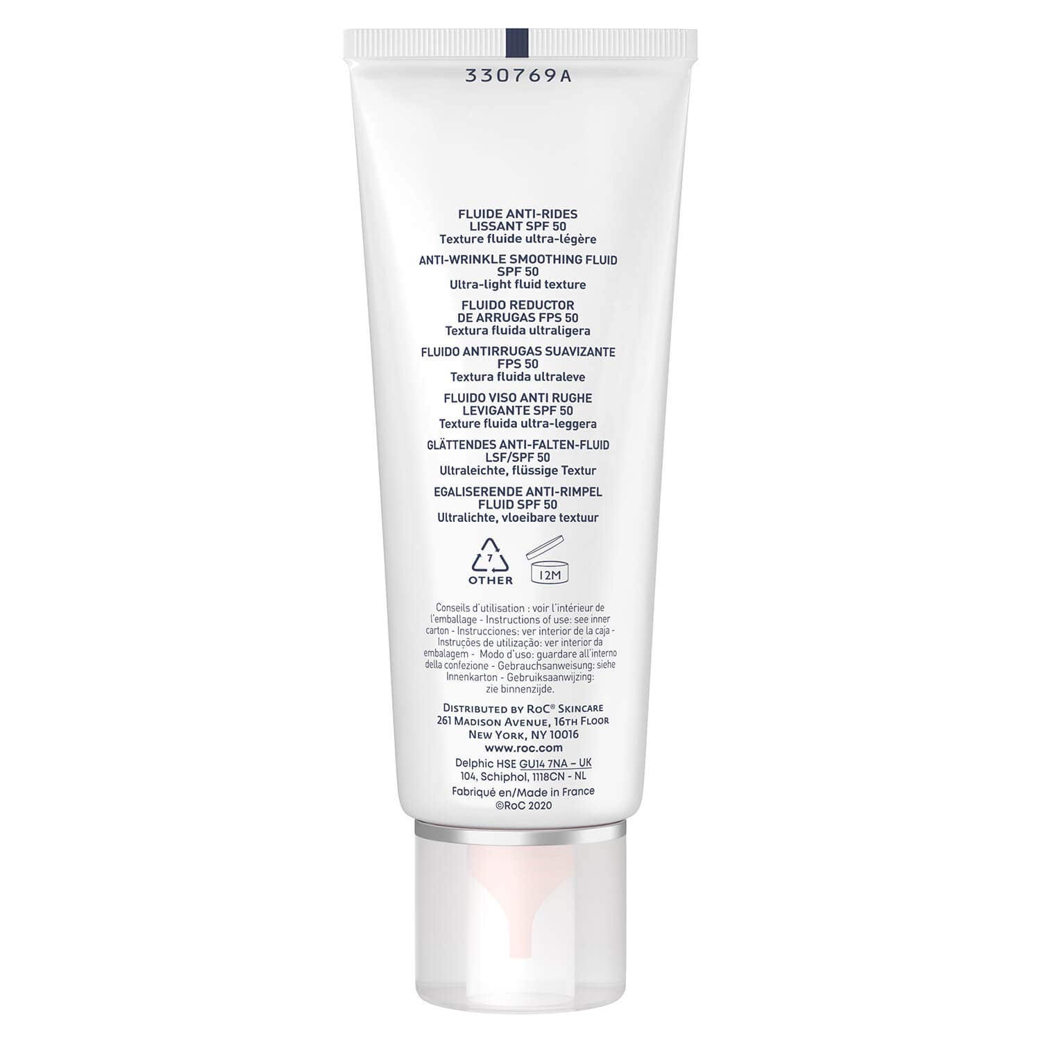 Roc Fluido Solare Viso Anti-Rughe Levigante SPF50+ 50ml  - 2