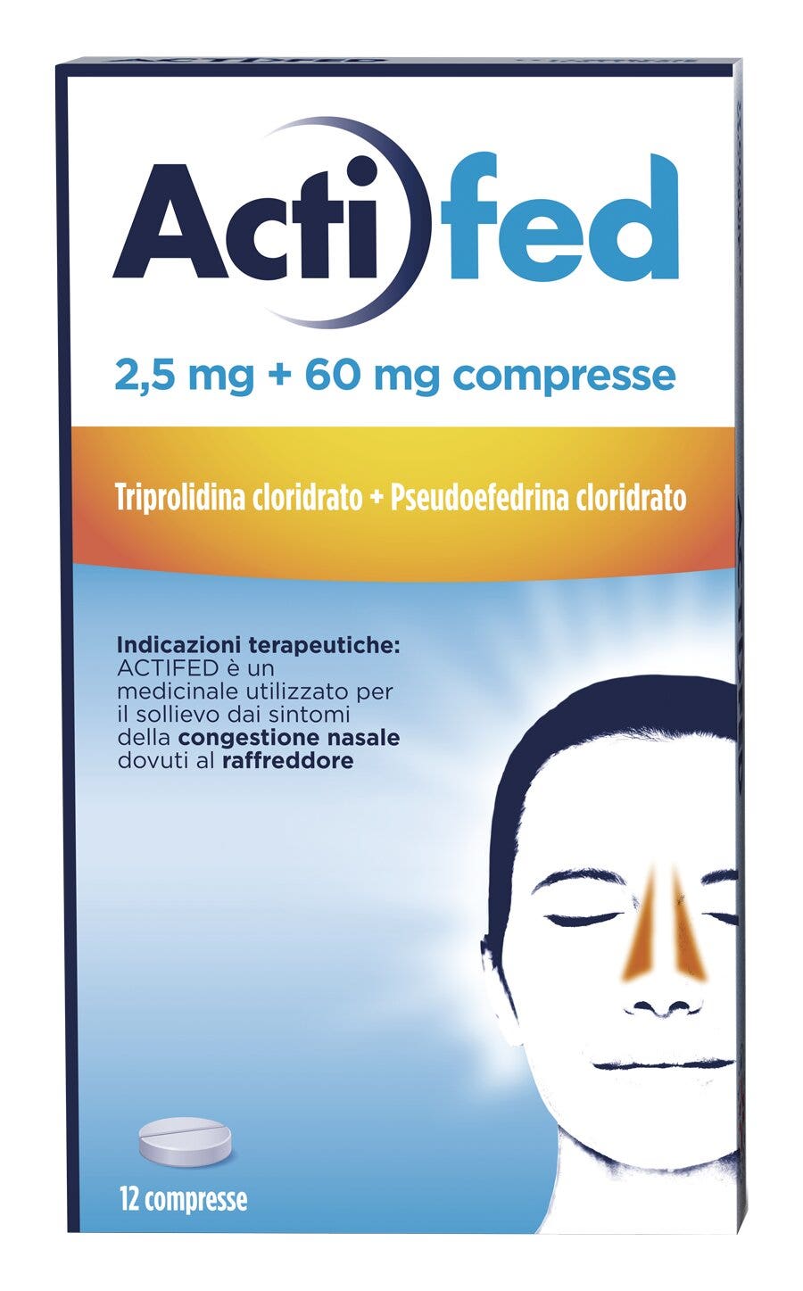Actifed 2,5 mg 12 Compresse Congestione Nasale e Raffreddore-1
