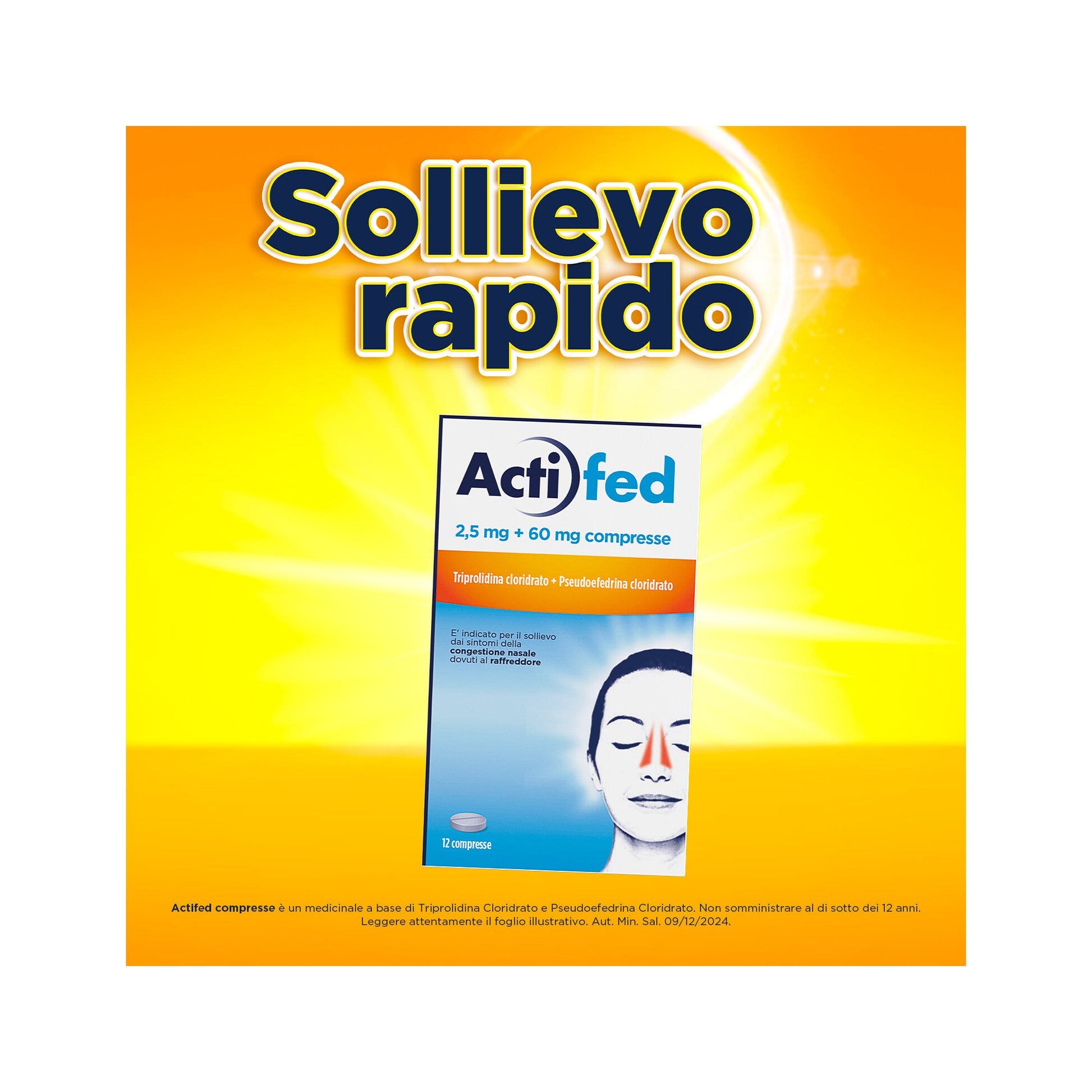 Actifed 2,5 mg 12 Compresse Congestione Nasale e Raffreddore-2