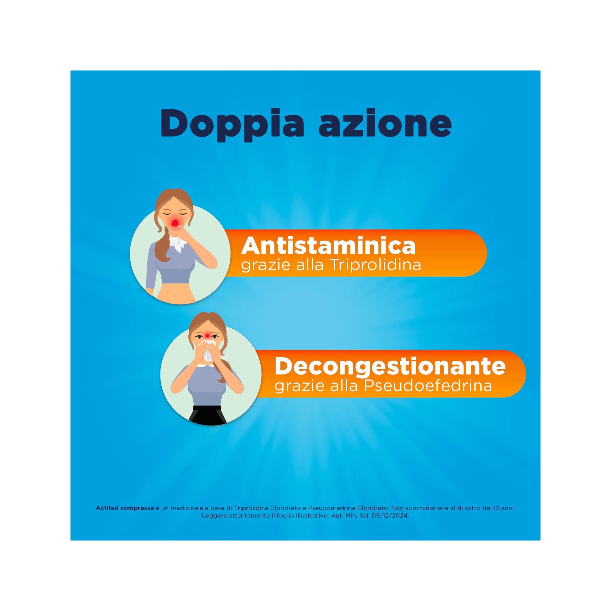 Actifed 2,5 mg 12 Compresse Congestione Nasale e Raffreddore-6