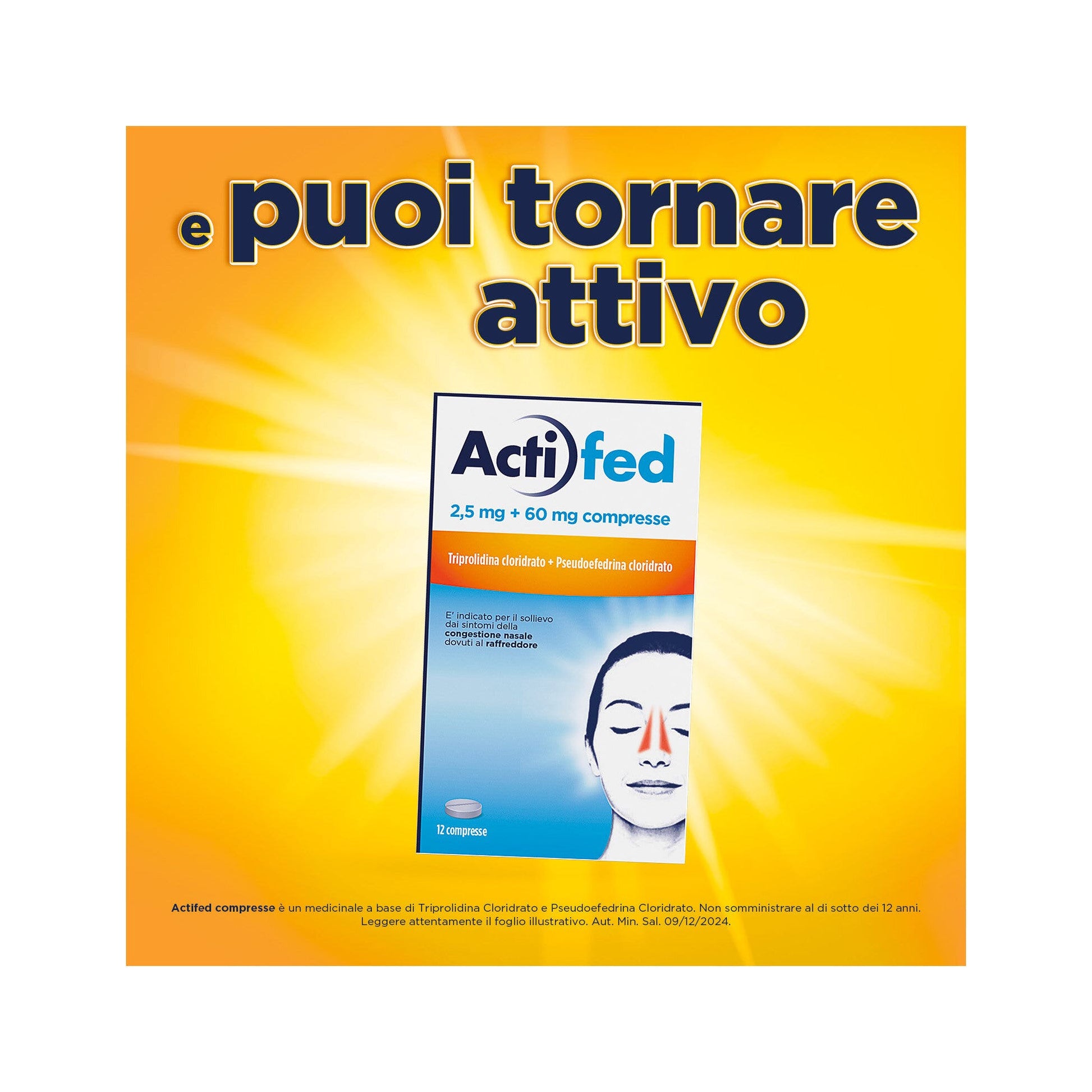 Actifed 2,5 mg 12 Compresse Congestione Nasale e Raffreddore-7