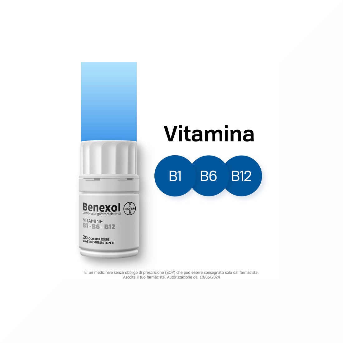 Benexol Trattamento per Carenza di Vitamine Gruppo B con Vitamina B1 B6 B12 20 Cpr Gastroresistenti-13