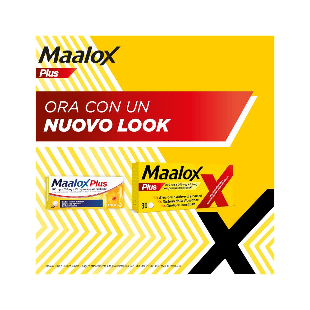 Maalox Plus Azione Rapida Contro Bruciore e Acidità di Stomaco 30 cpr-2