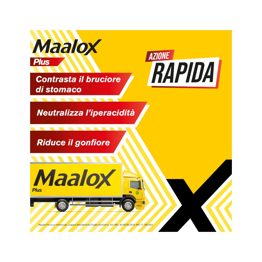 Maalox Plus Azione Rapida Contro Bruciore e Acidità di Stomaco 30 cpr-3