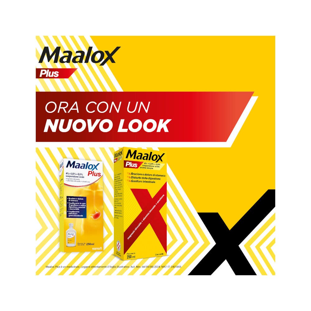 Maalox Plus Sospensione Orale Contro Bruciore e Acidità di Stomaco 250 ml-2