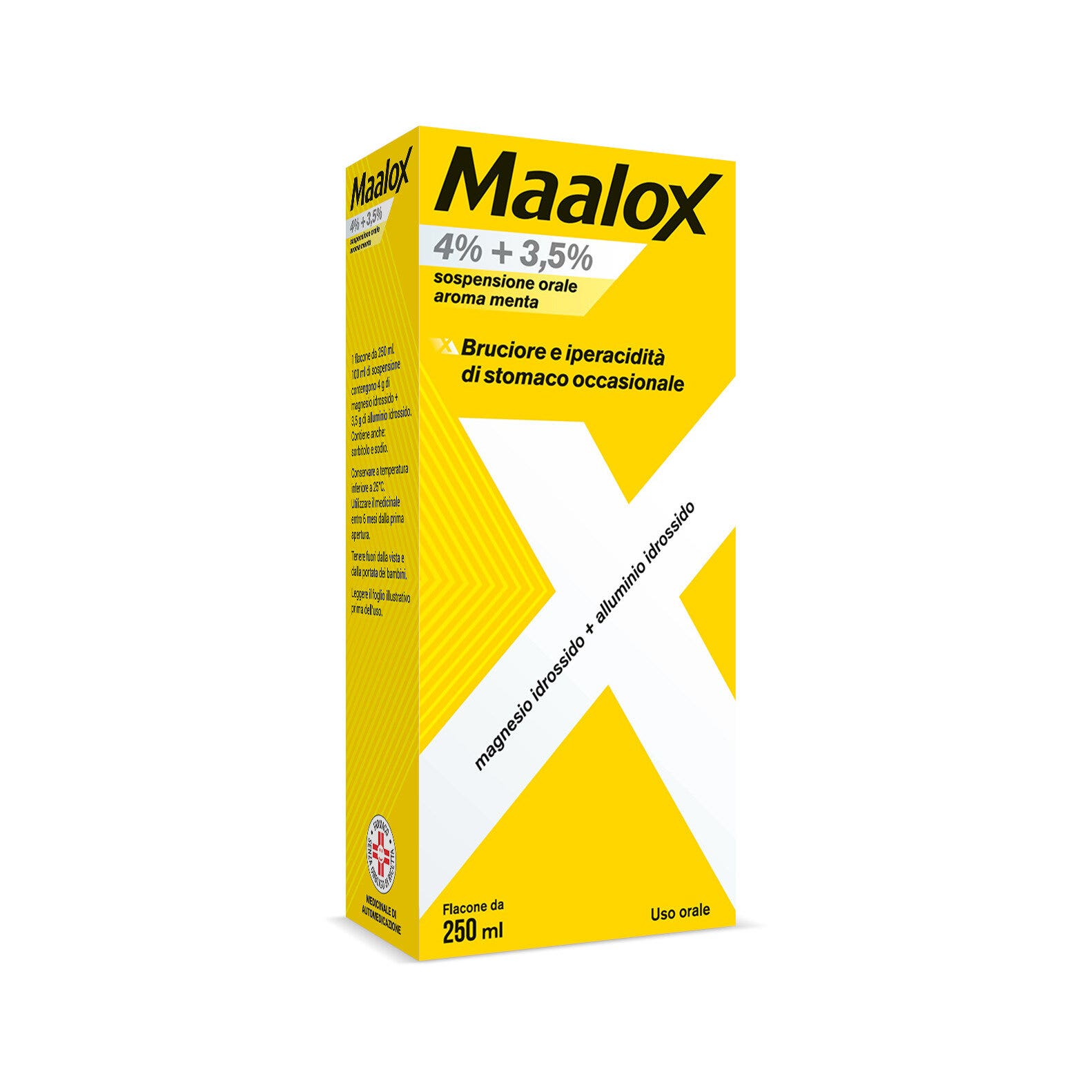Maalox 400+400 Sospensione Orale Contro Acidità di Stomaco Occasionale 250 ml-1