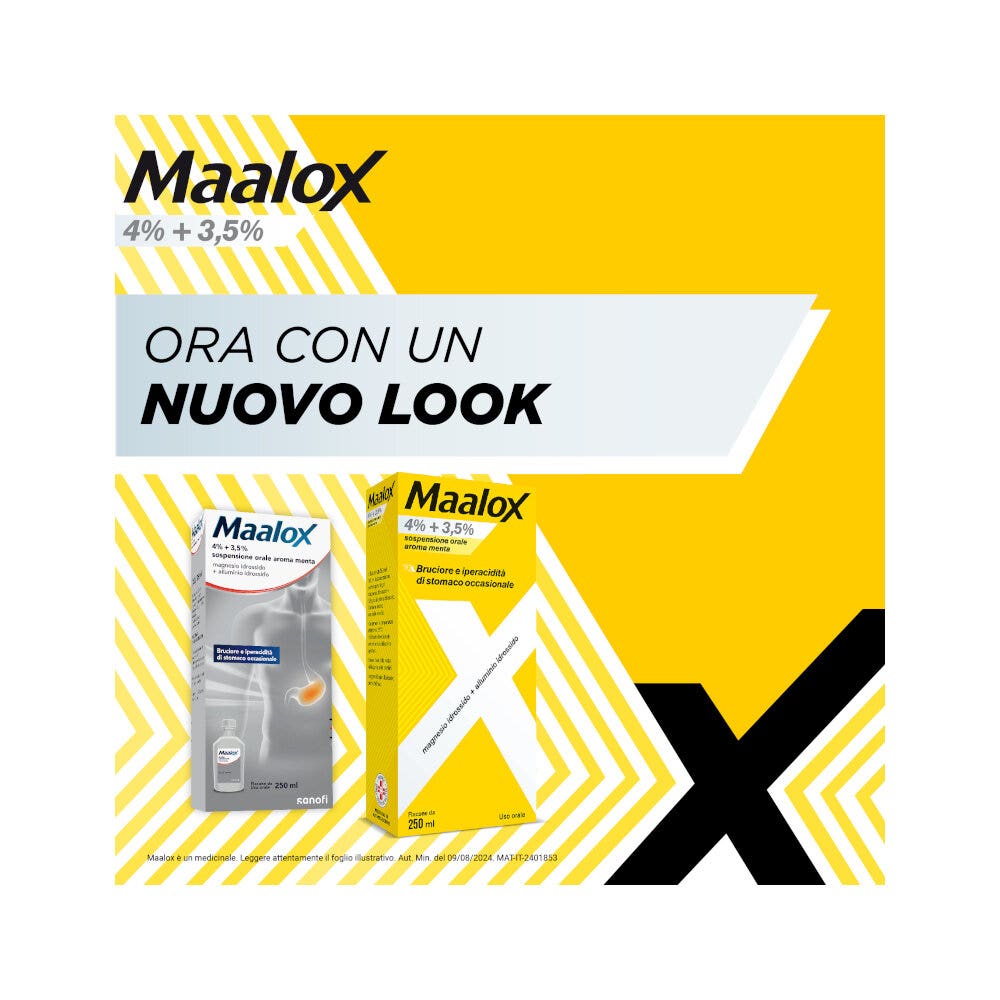 Maalox 400+400 Sospensione Orale Contro Acidità di Stomaco Occasionale 250 ml-2