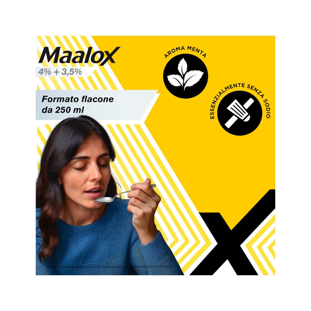 Maalox 400+400 Sospensione Orale Contro Acidità di Stomaco Occasionale 250 ml-5