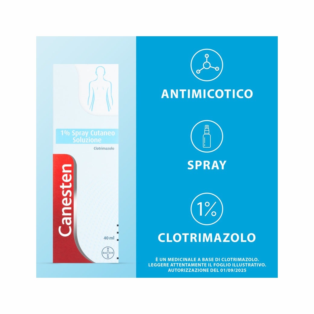 Canesten Spray cutaneo per Funghi e Micosi con Clotrimazolo 1% Antimicotico Antifungino Flacone 40ml-8