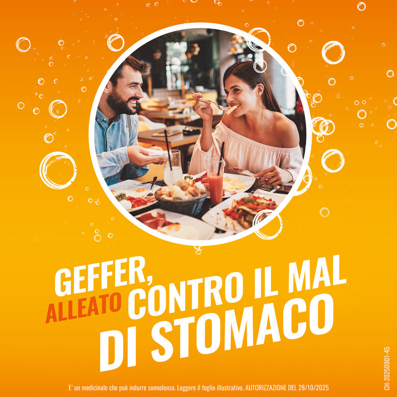 Geffer Granulato Effervescente Antiacido contro Bruciore di Stomaco Nausea e Gonfiore 24 Bustine