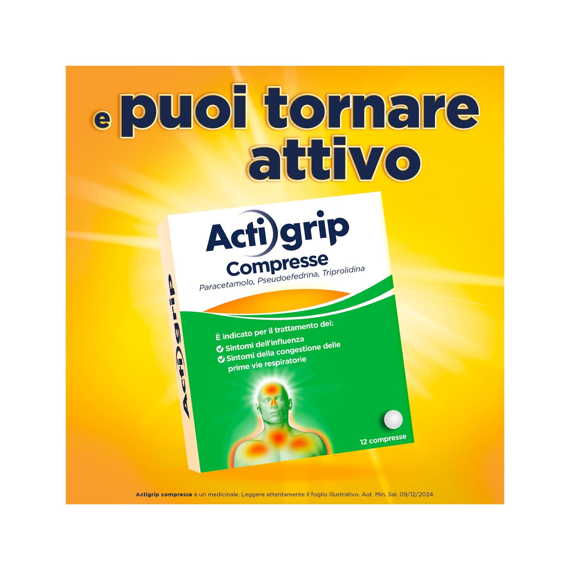 Actigrip 12 Compresse per Raffreddore Cefalea Mal di testa Febbre e Influenza-7