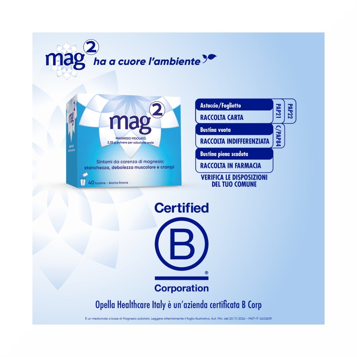 Mag2 Magnesio Pidolato per Stanchezza e Debolezza Muscolare 40 Bustine-15