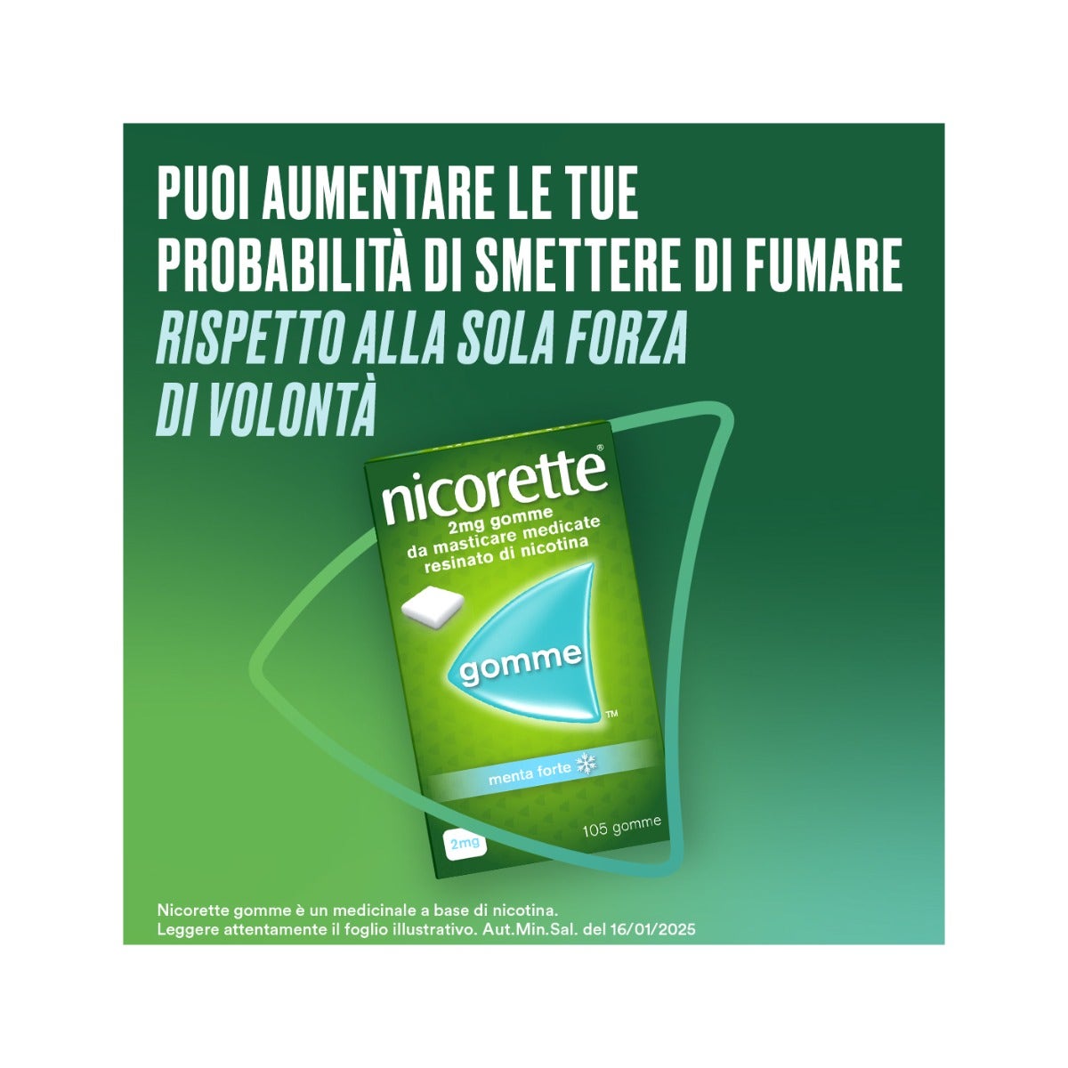 Nicorette 105 Gomme Masticabili 2mg Menta - Sollievo Fumo-3