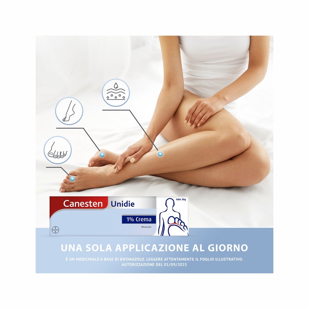 Canesten Unidie Crema Antimicotico Antifungino contro Funghi Micosi Piede d'Atleta Tubo 30g-2