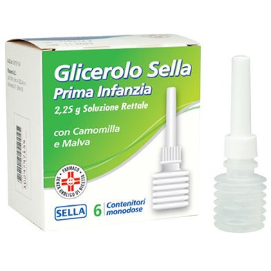 Glicerolo Sella Prima Infanzia 6 Contenitori Monodose 2,25g Soluzione Rettale Camomilla/Malva-1