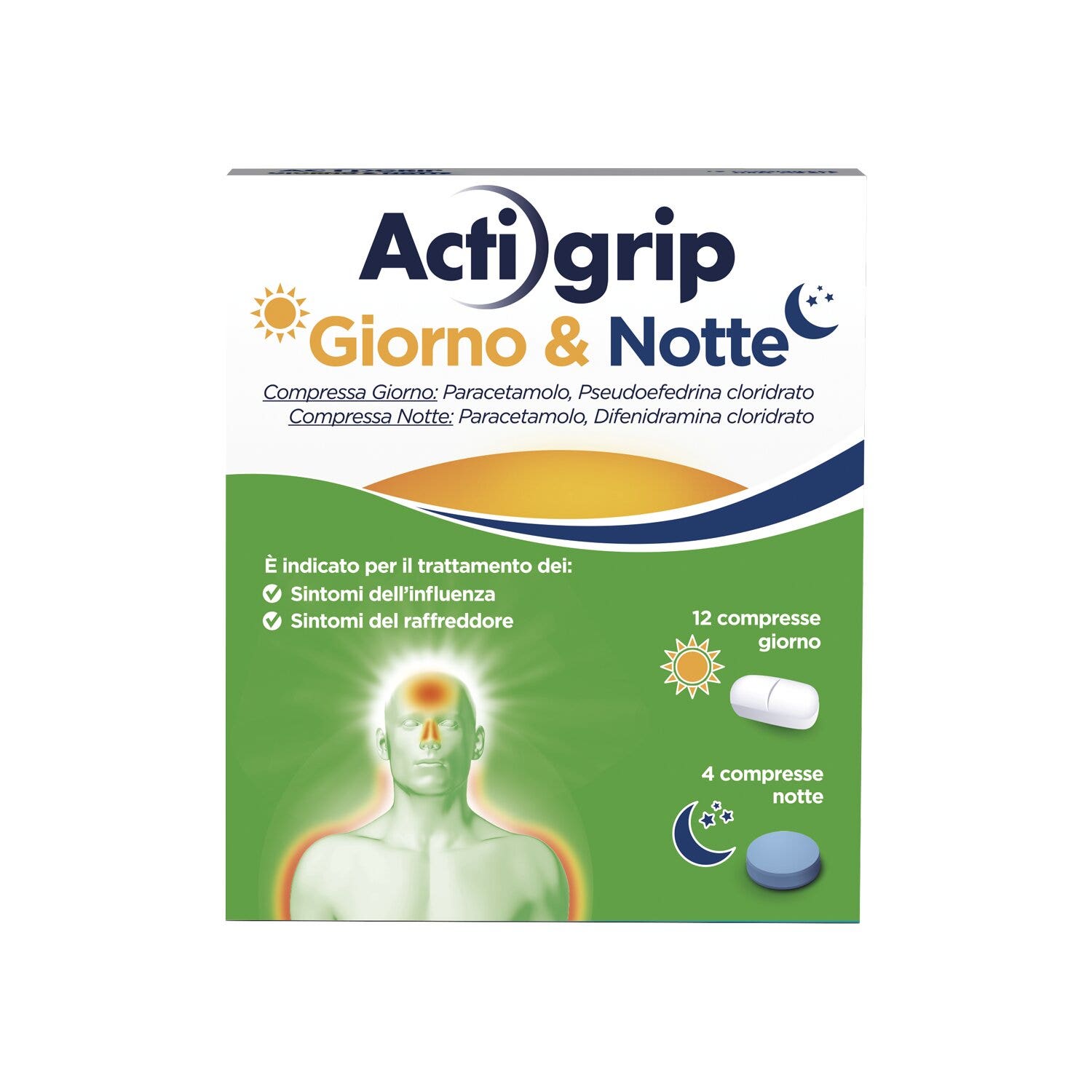 Actigrip Giorno e Notte Compresse per Raffreddore Febbre e Influenza-1