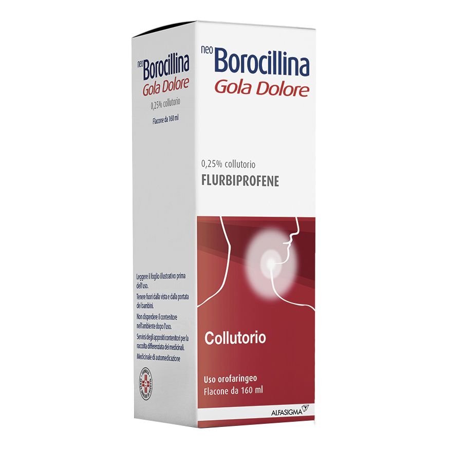 Neoborocillina Gola Dolore Collutorio 400mg 0,25% 160ml