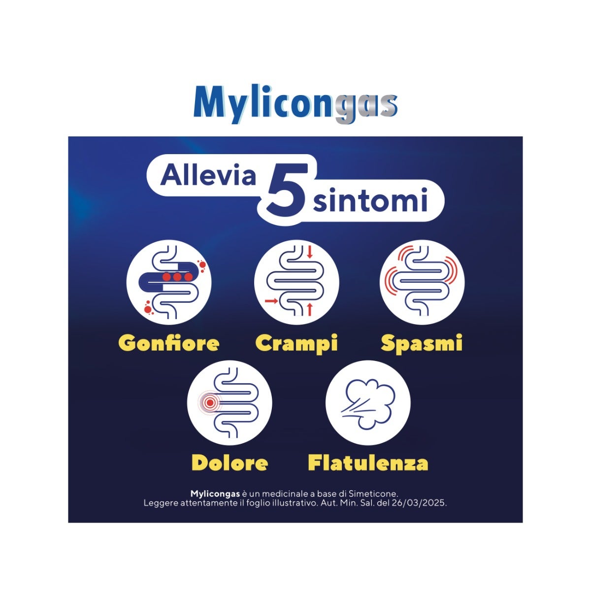 Mylicongas Aerofagia 50 Compresse per Flatulenza Meteorismo Gonfiore addominale-9