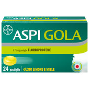 Aspi Gola Caramelle Antinfiammatorio per Gola Infiammata e Mal di gola 24 pastiglie Limone Miele