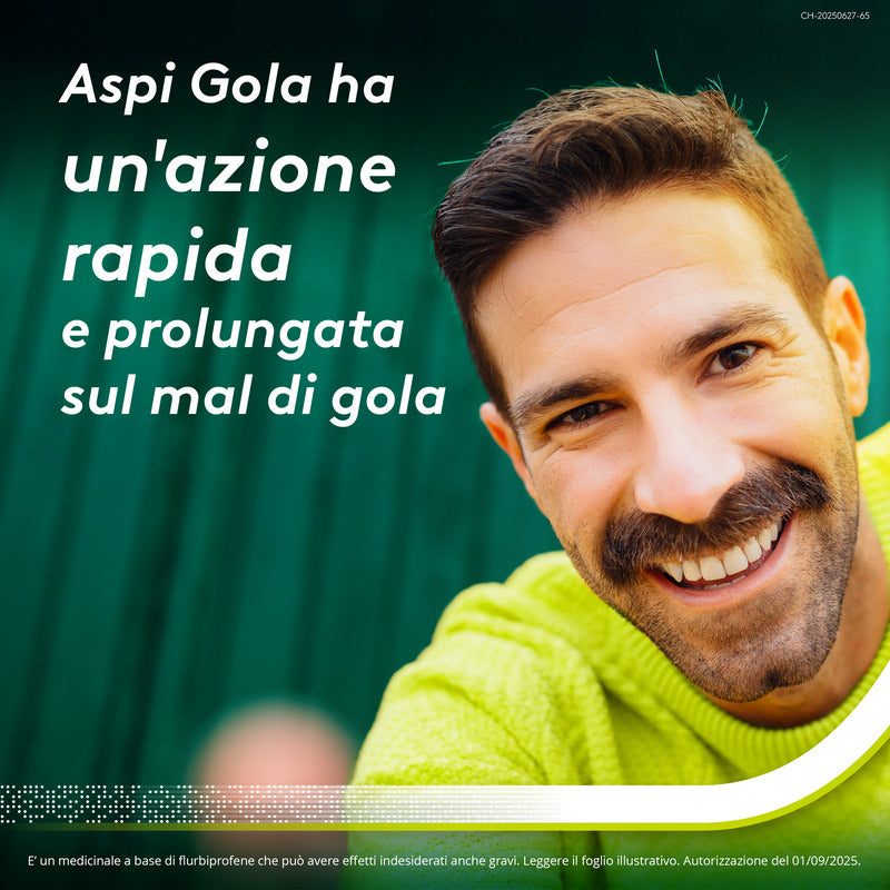 Aspi Gola Caramelle Antinfiammatorio per Gola Infiammata e Mal di gola 24 pastiglie Limone Miele