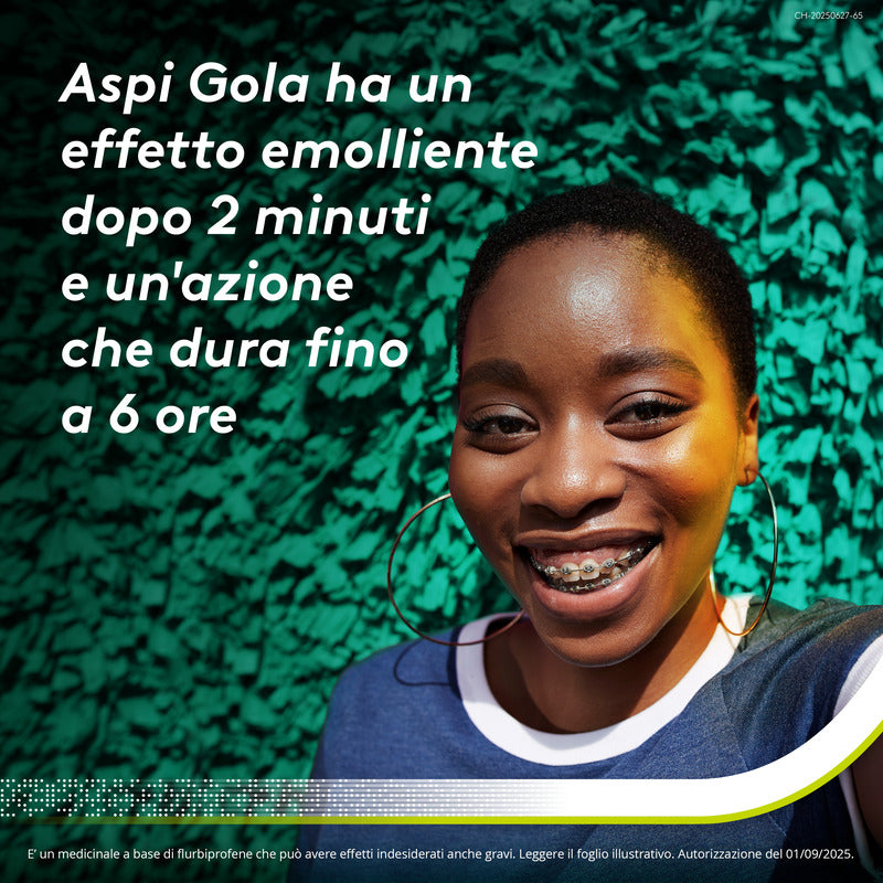 Aspi Gola Caramelle Antinfiammatorio per Gola Infiammata e Mal di gola 24 pastiglie Limone Miele