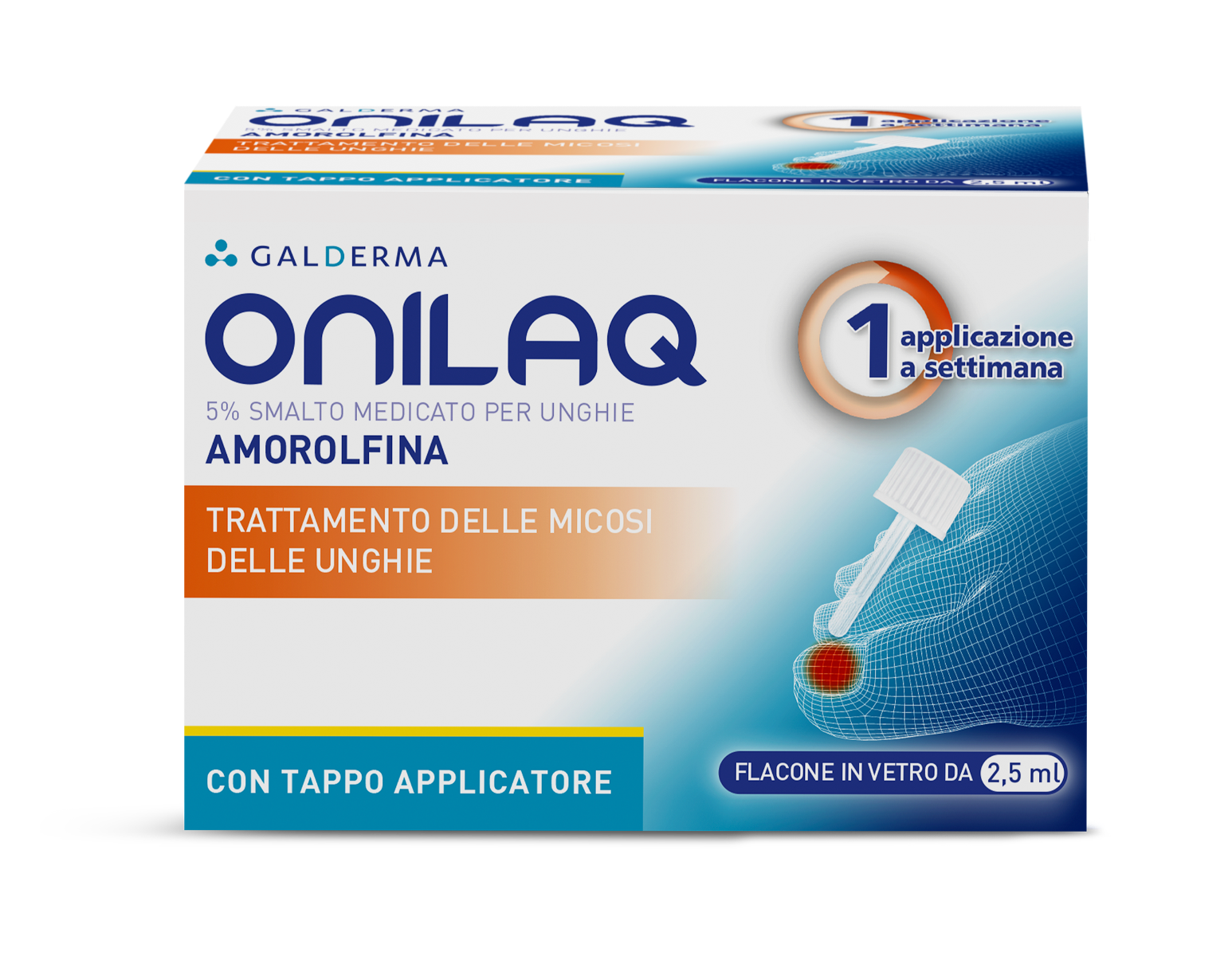 Onilaq Smalto Unghie 1 Flacone Vetro 2,5 ml 5% Con Tappo Applicatore+30 Limette+30 Tamponi-6
