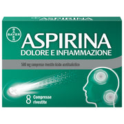 Aspirina Dolore e Infiammazione Antidolorifico Antinfiammatorio per Mal di Testa e Dolori 8 Cpr