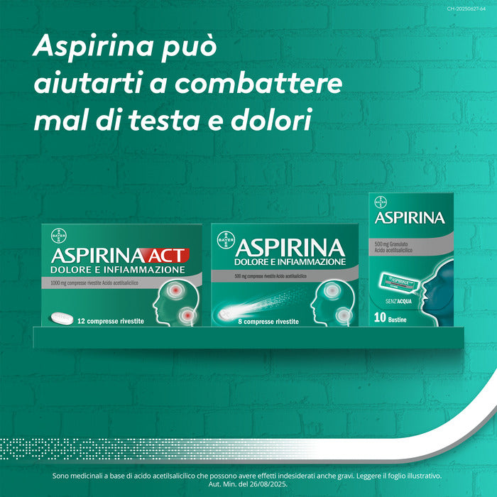 Aspirina Dolore e Infiammazione Antidolorifico Antinfiammatorio per Mal di Testa e Dolori 20 Cpr