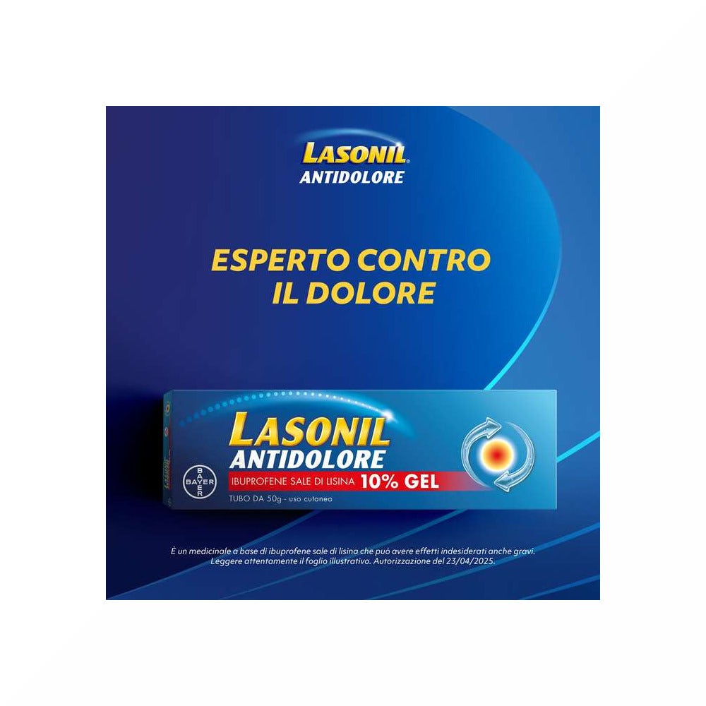 Lasonil Antidolore Gel Dolori Muscolari e Articolari Ibuprofene Sale di Lisina 10% 50gr-31