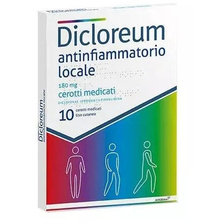 Dicloreum Antinfiammatorio Locale 180 mg 10 Cerotti Medicati-0