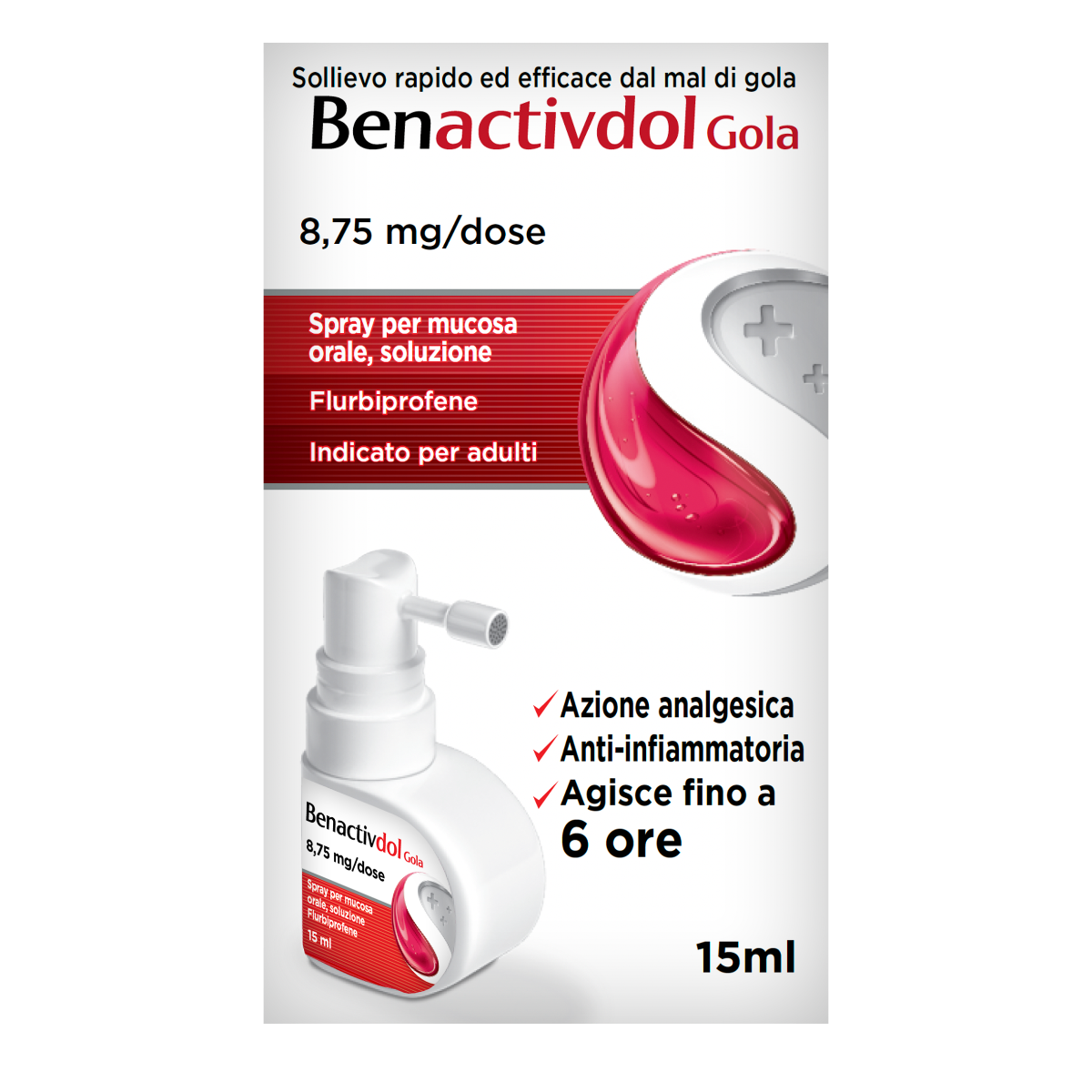 Benactivdol Gola Spray 15 ml 8,75-16