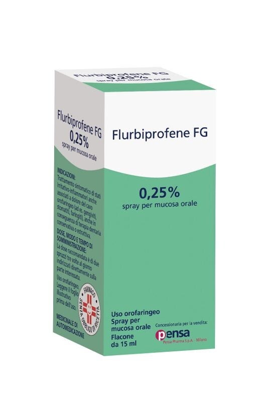 Flurbiprofene Pensa Spray Mucosa Orale 0,25% 15ml-1