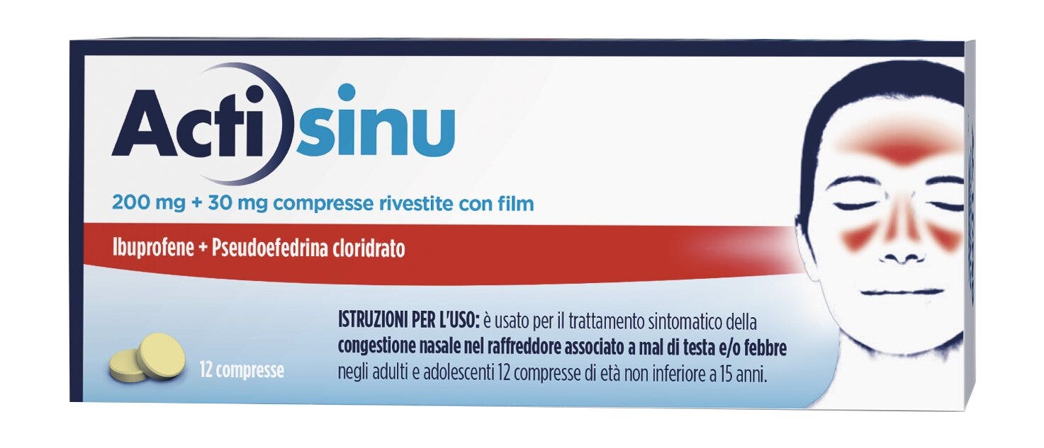 ActiSinu 12 Compresse Sinusite Raffreddore e Mal di testa-1