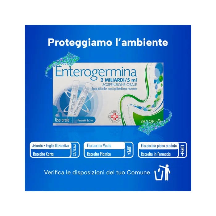 Enterogermina 10 Flaconi 2 Miliardi/5ml-5