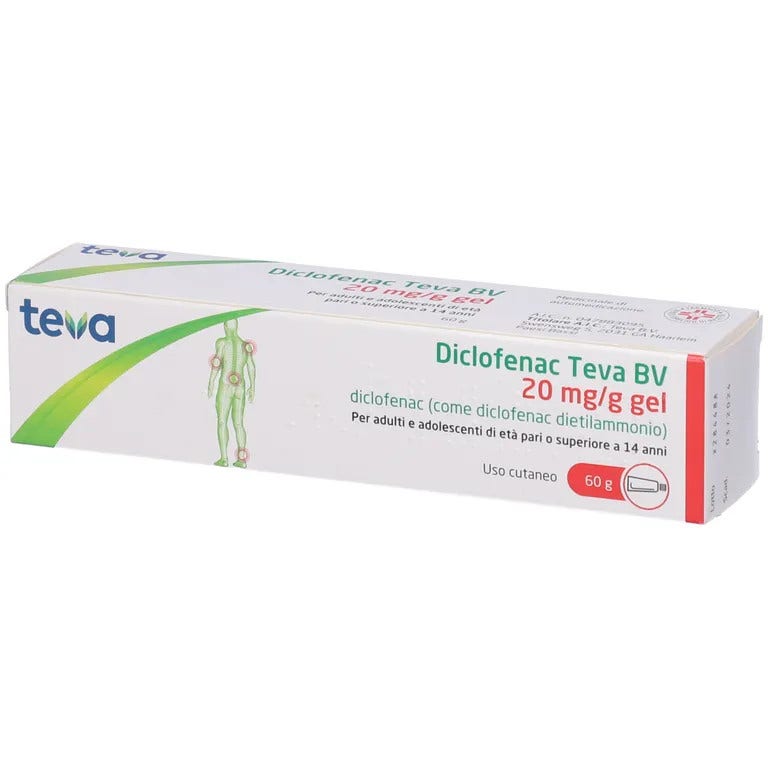 Diclofenac Teva BV 20mg/g Gel 60g-2