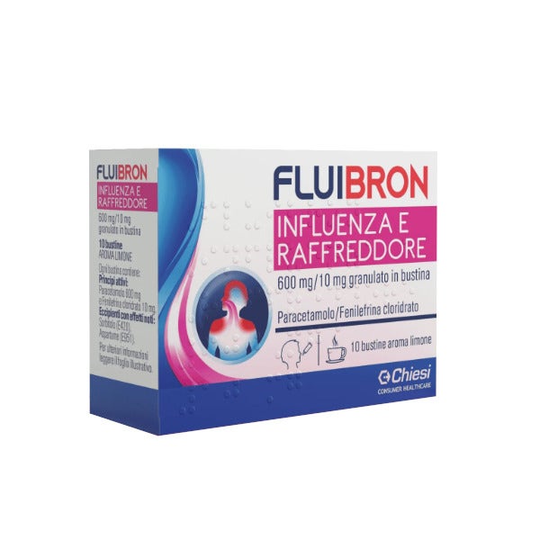 Fluibron Influenza E Raffreddore 10 Bustine 600mg + 10mg-7