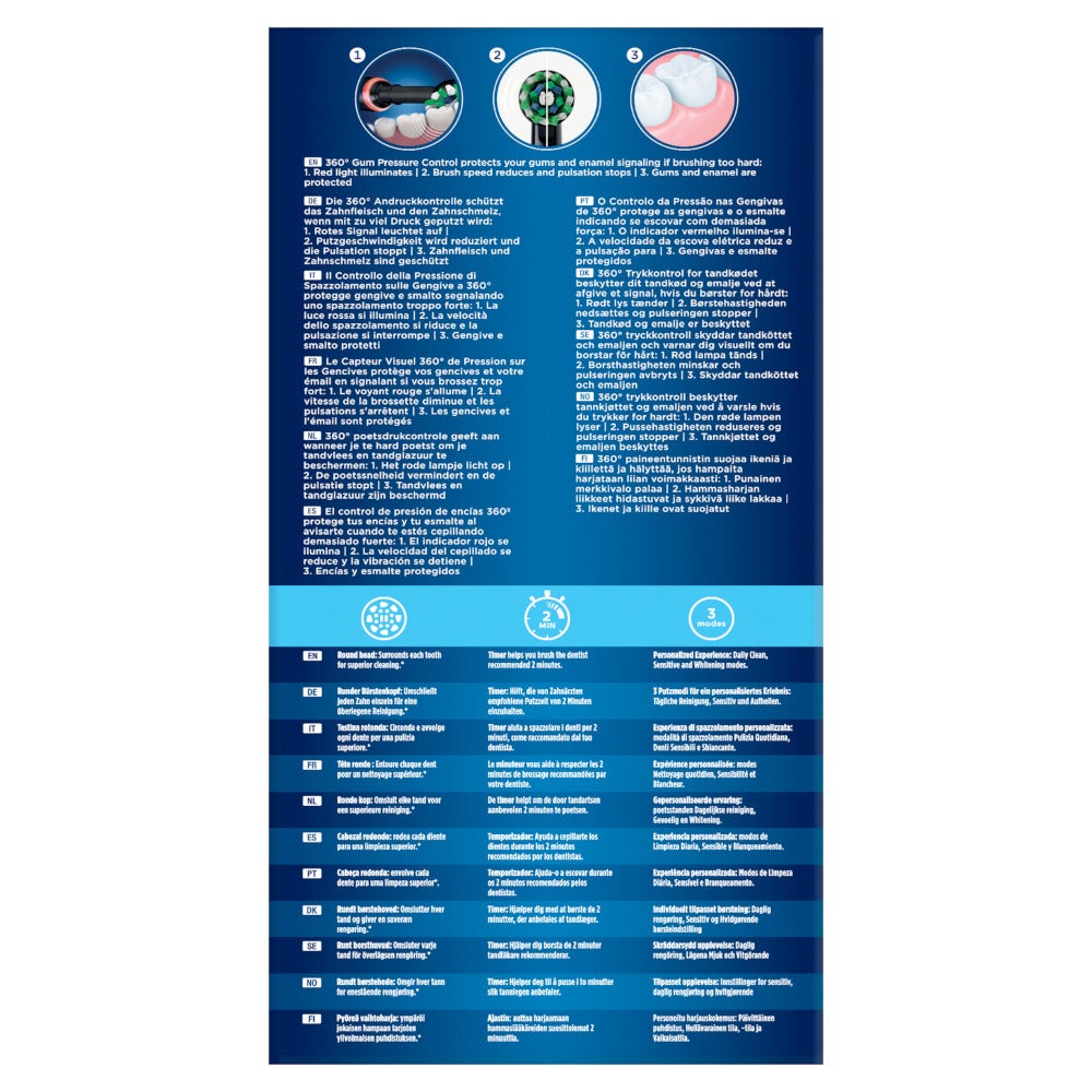 Oral-B Spazzolino Elettrico Ricaricabile Nero Pro3 3000, 1 Custodia Da Viaggio, 2 Spazzolini-9