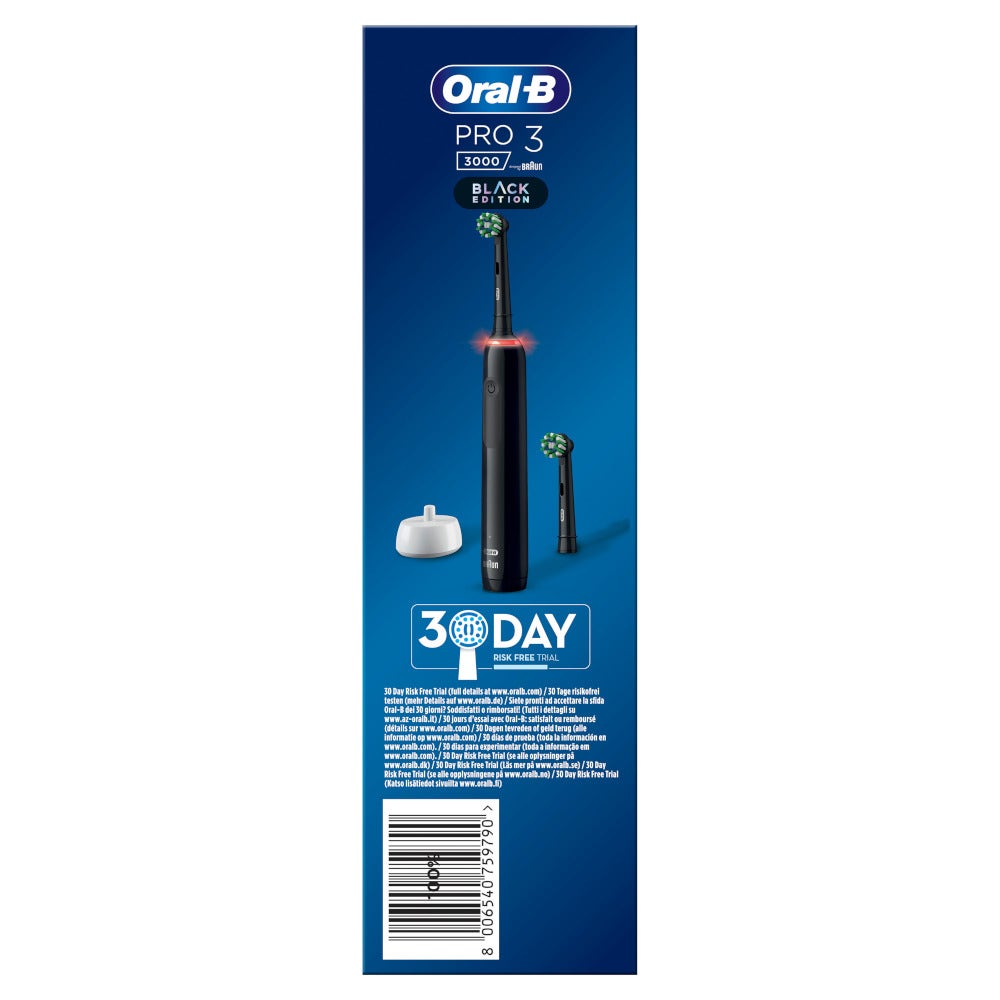 Oral-B Spazzolino Elettrico Ricaricabile Nero Pro3 3000, 1 Custodia Da Viaggio, 2 Spazzolini-10