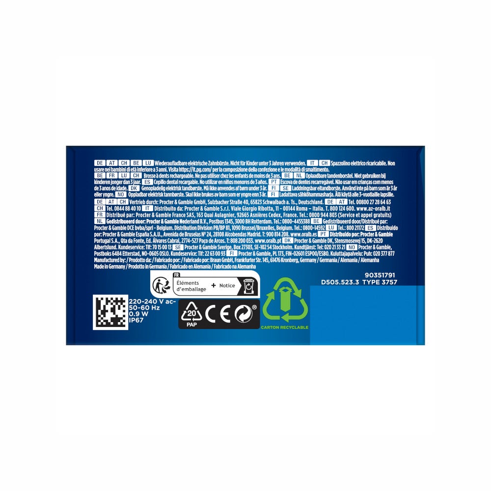Oral-B Spazzolino Elettrico Ricaricabile Nero Pro3 3000, 1 Custodia Da Viaggio, 2 Spazzolini-11