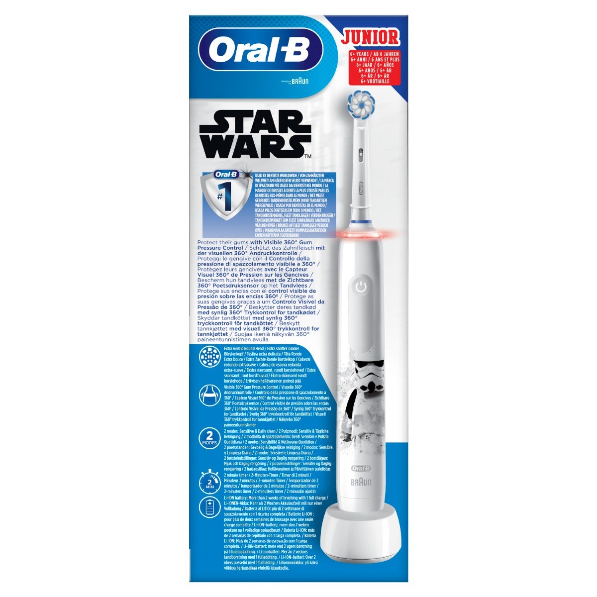 Oral-B Spazzolino Elettrico Ricaricabile Junior Star Wars +6 Anni, 2 Testine, 1 Spazzolino-6
