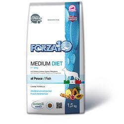 Forza10 Medium Diet Crocchette Al Pesce Cani Adulti Taglia Media Sacco 1,5kg-1